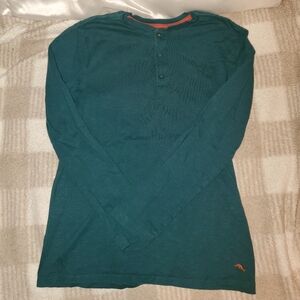 5 for $20 | Tommy Bahama Dark Green Long Sleeve Henley Shirt